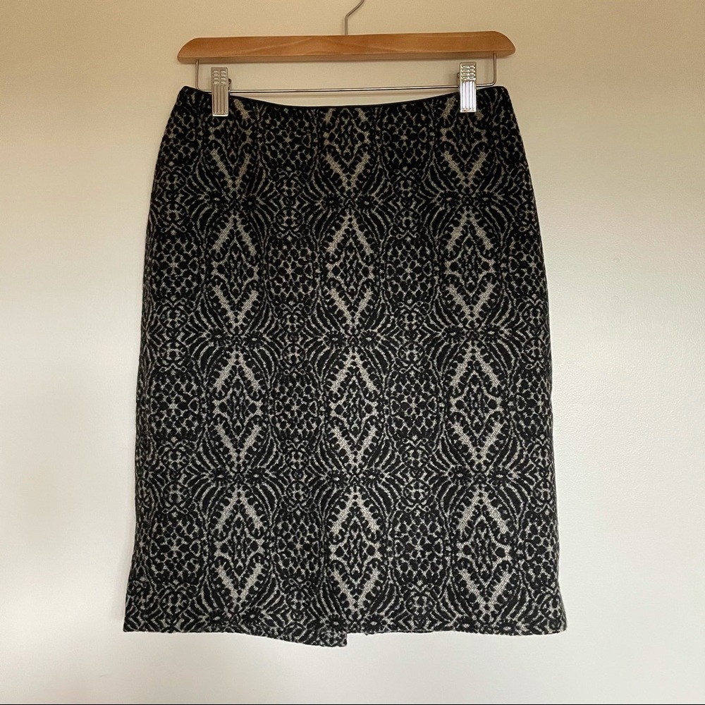 Talbots wool grey and black pattern straight skirt